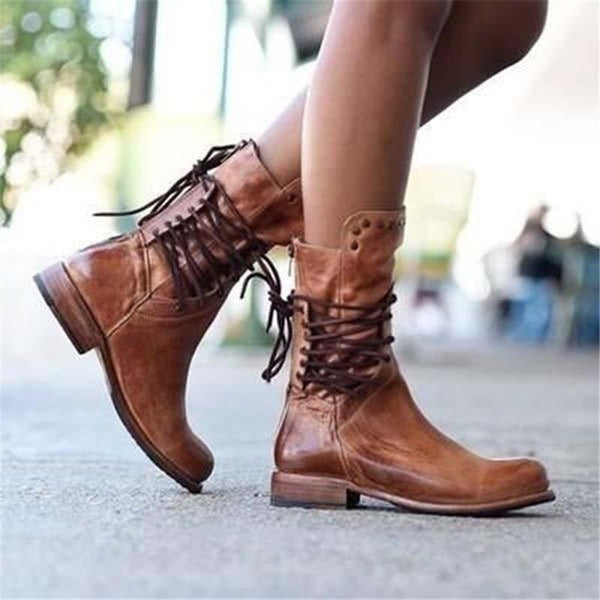 Cassidy - Vintage Lace-Up Boots