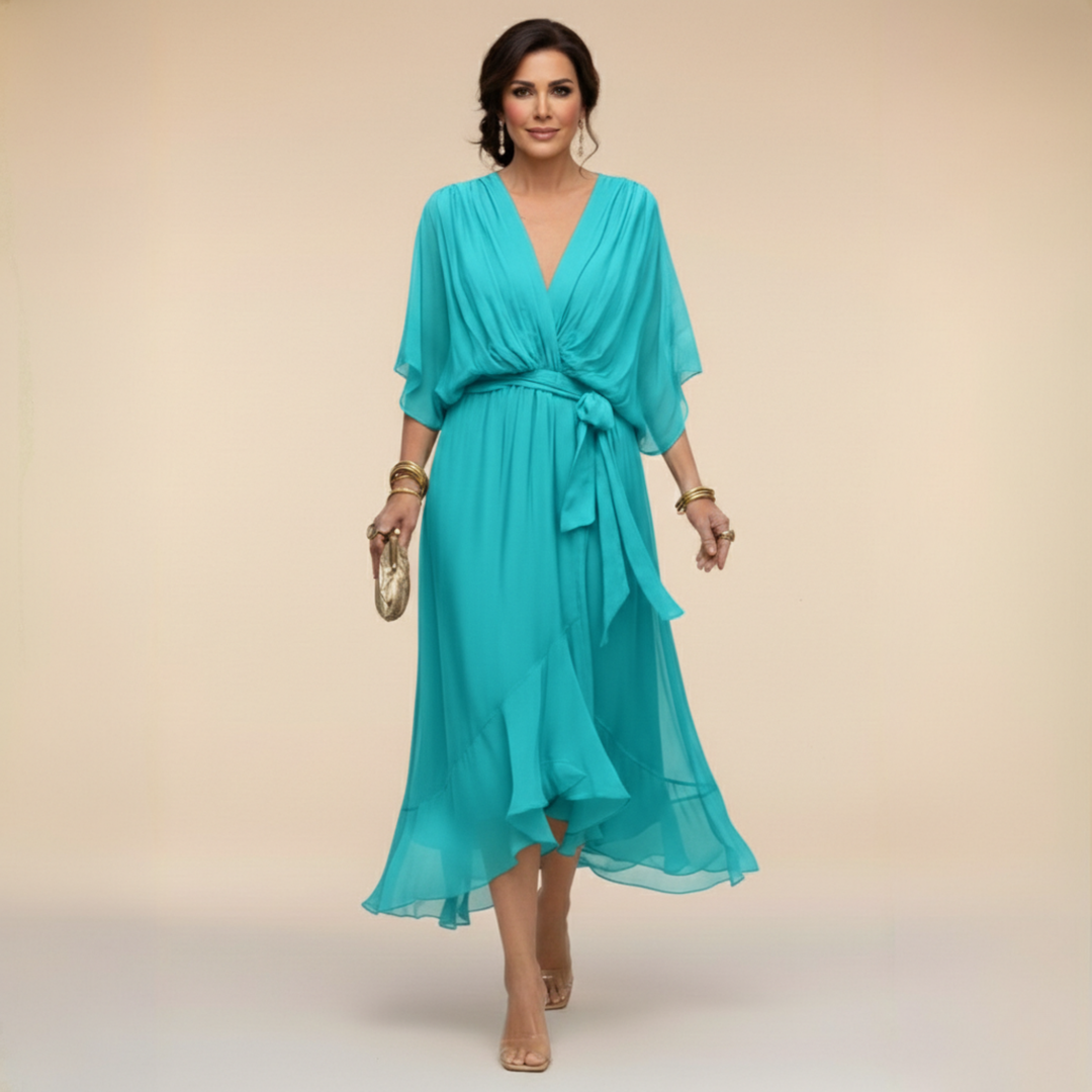 Macey - Lightweight Wrap Midi Dress
