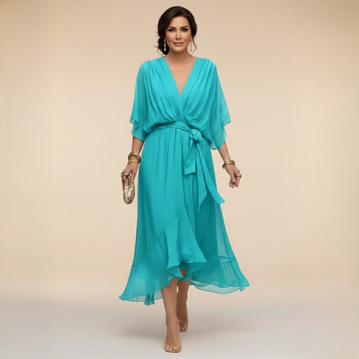 Macey - Lightweight Wrap Midi Dress
