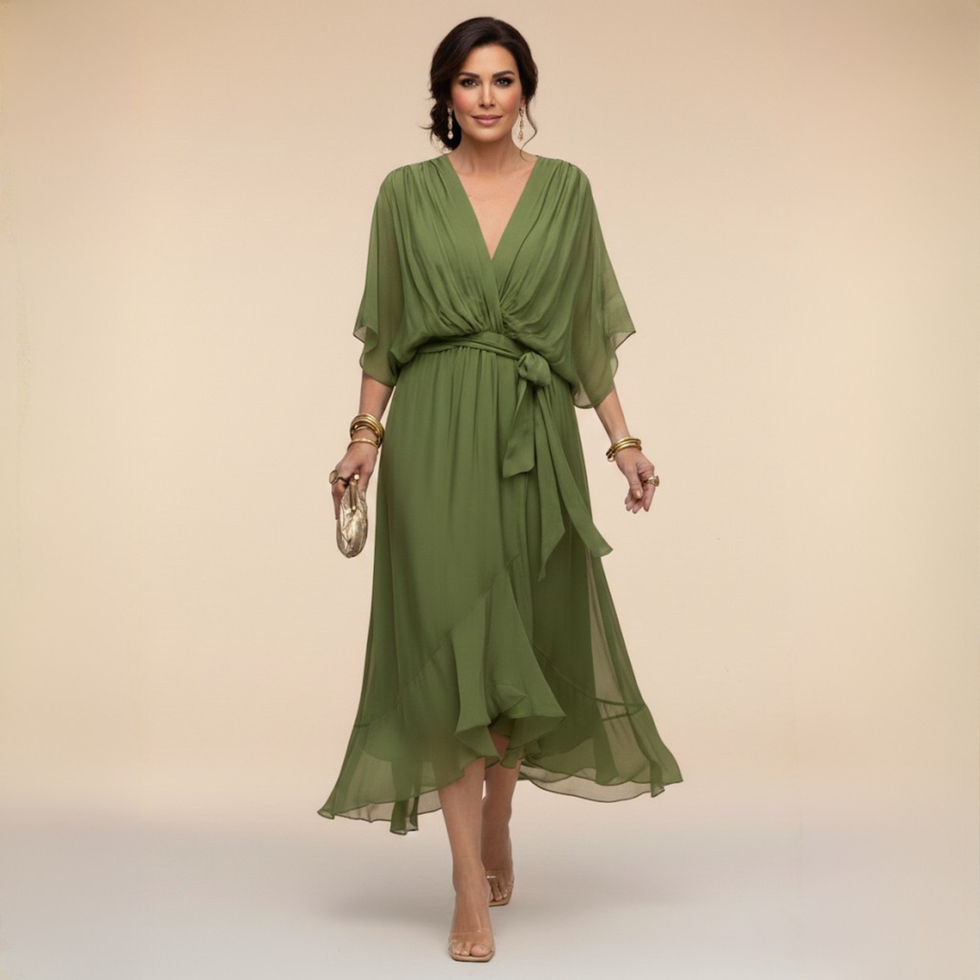 Macey - Lightweight Wrap Midi Dress