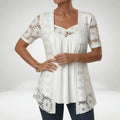 Abbey - Elegant White Lace Blouse