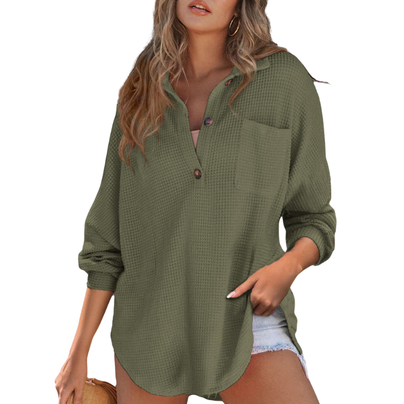 Anna - Lightweight Button Tunic Blouse