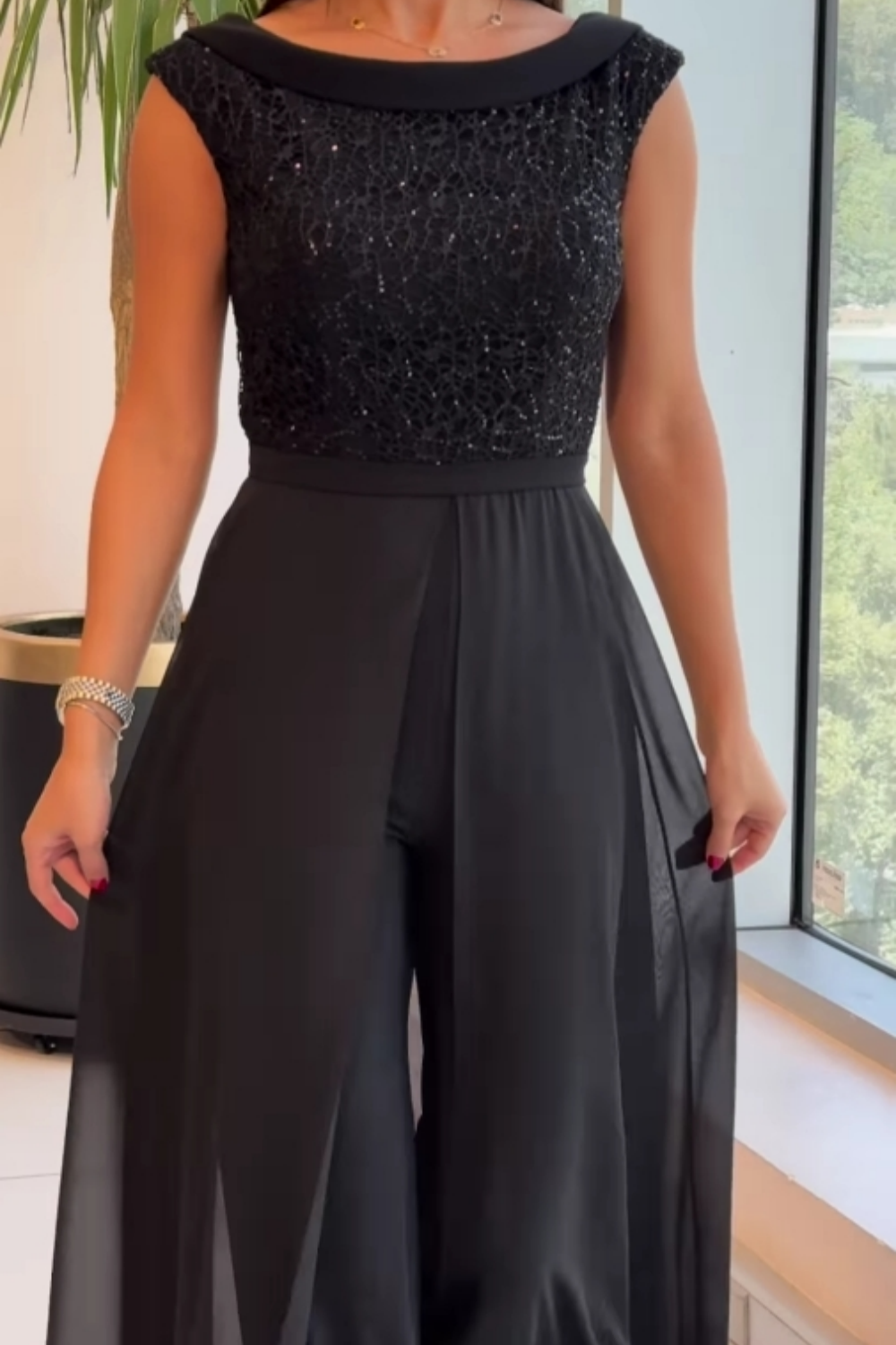 Fontella - Textured Tulle Jumpsuit
