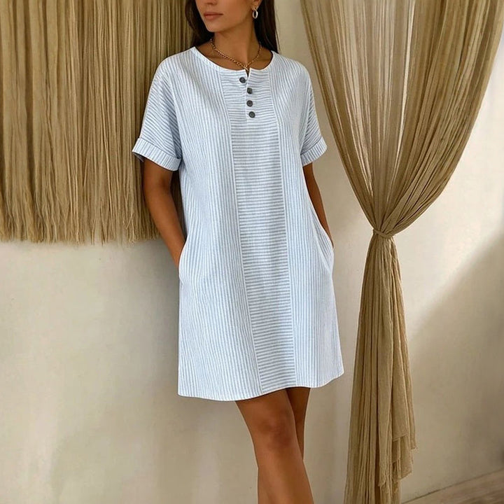 Nessa - Striped Button-Front Dress