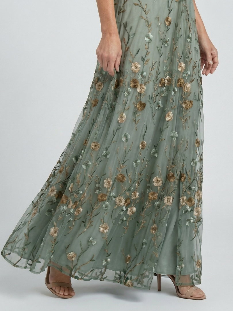 Patricia maxi dress styled for daytime with flat sandals