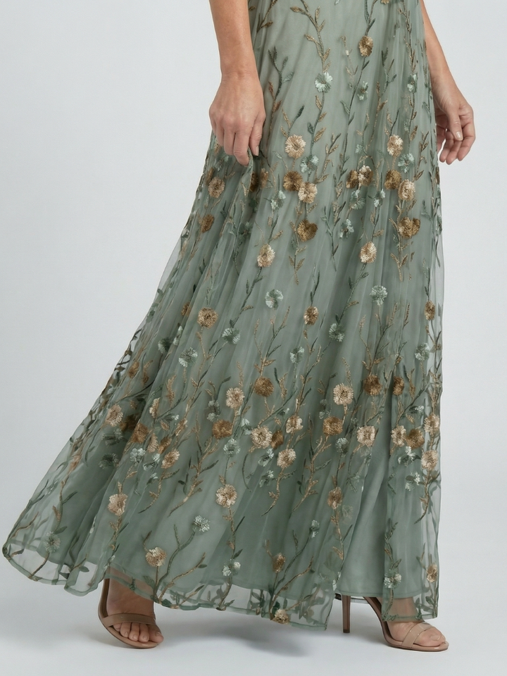 Patricia maxi dress styled for daytime with flat sandals
