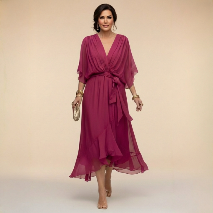Macey - Lightweight Wrap Midi Dress