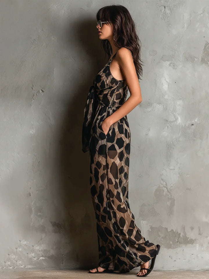 Miley - Elegant Leopard Print Jumpsuit