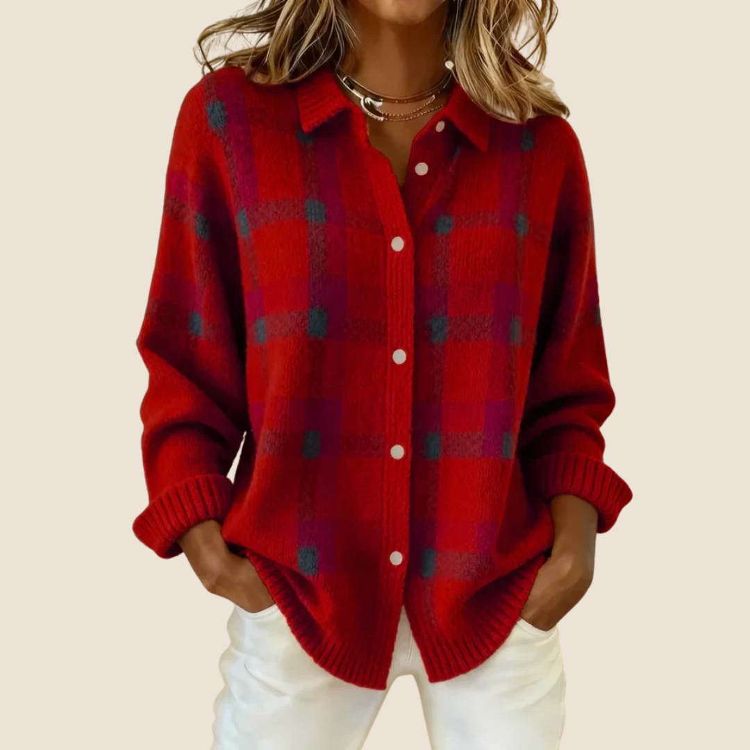 Tatiana knit sweater in Red