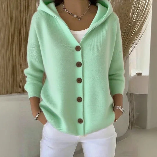 Dolores hooded cardigan in green