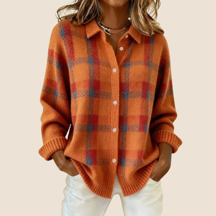 Tatiana knit sweater in Orange