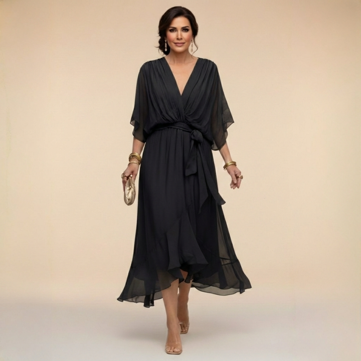 Macey - Lightweight Wrap Midi Dress