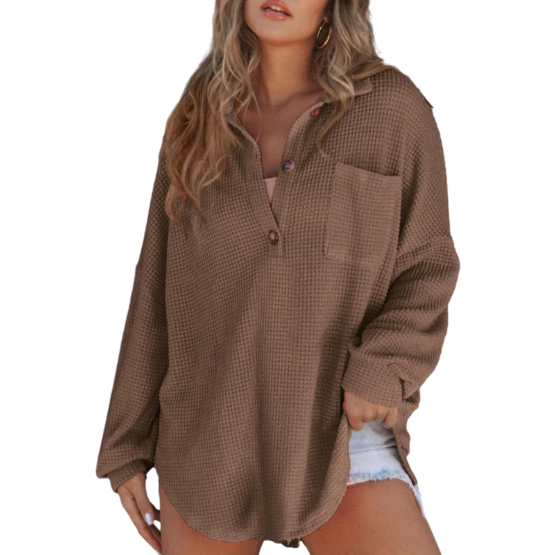 Anna - Lightweight Button Tunic Blouse