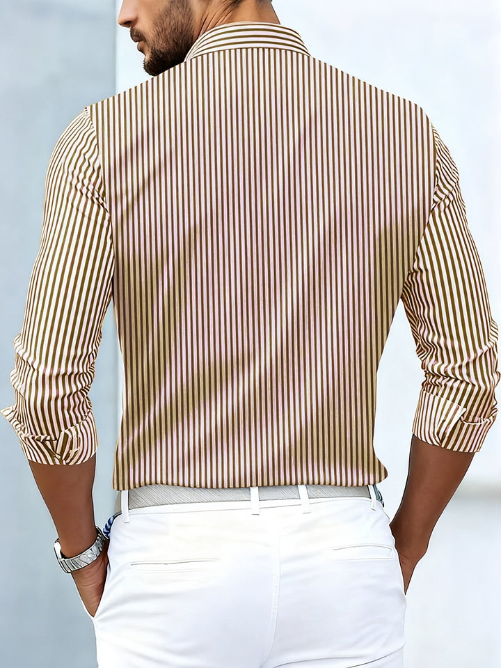 Emerson vintage striped long sleeve shirt styled with jeans