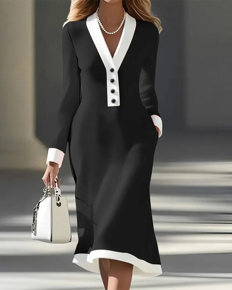 Kaylin - Stylish Long-Sleeve Dress