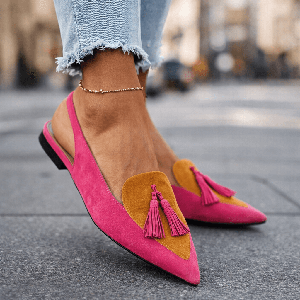 Beverly sandal shown in the Pink and Purple colorway