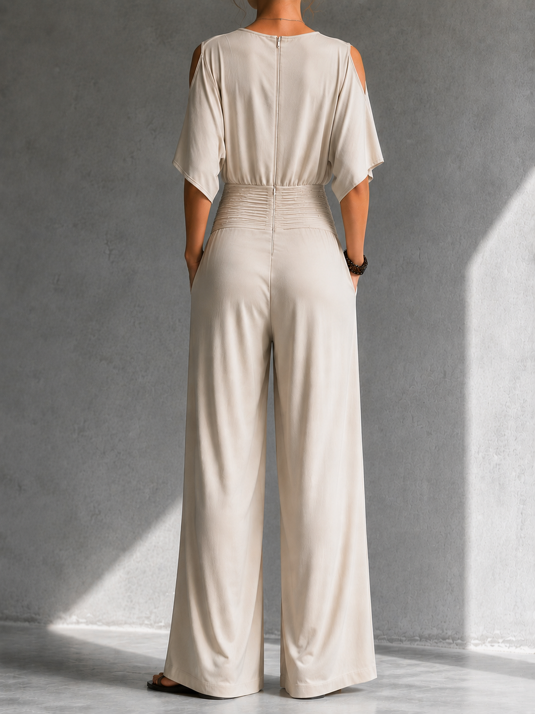Rosemary Wrap V-Neck Jumpsuit full length