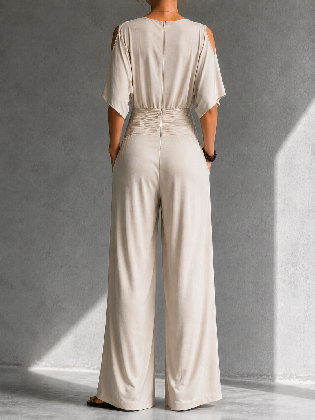 Rosemary Wrap V-Neck Jumpsuit full length
