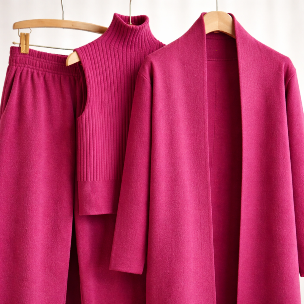 Phyllis cashmere cardigan in pink, fabric close-up