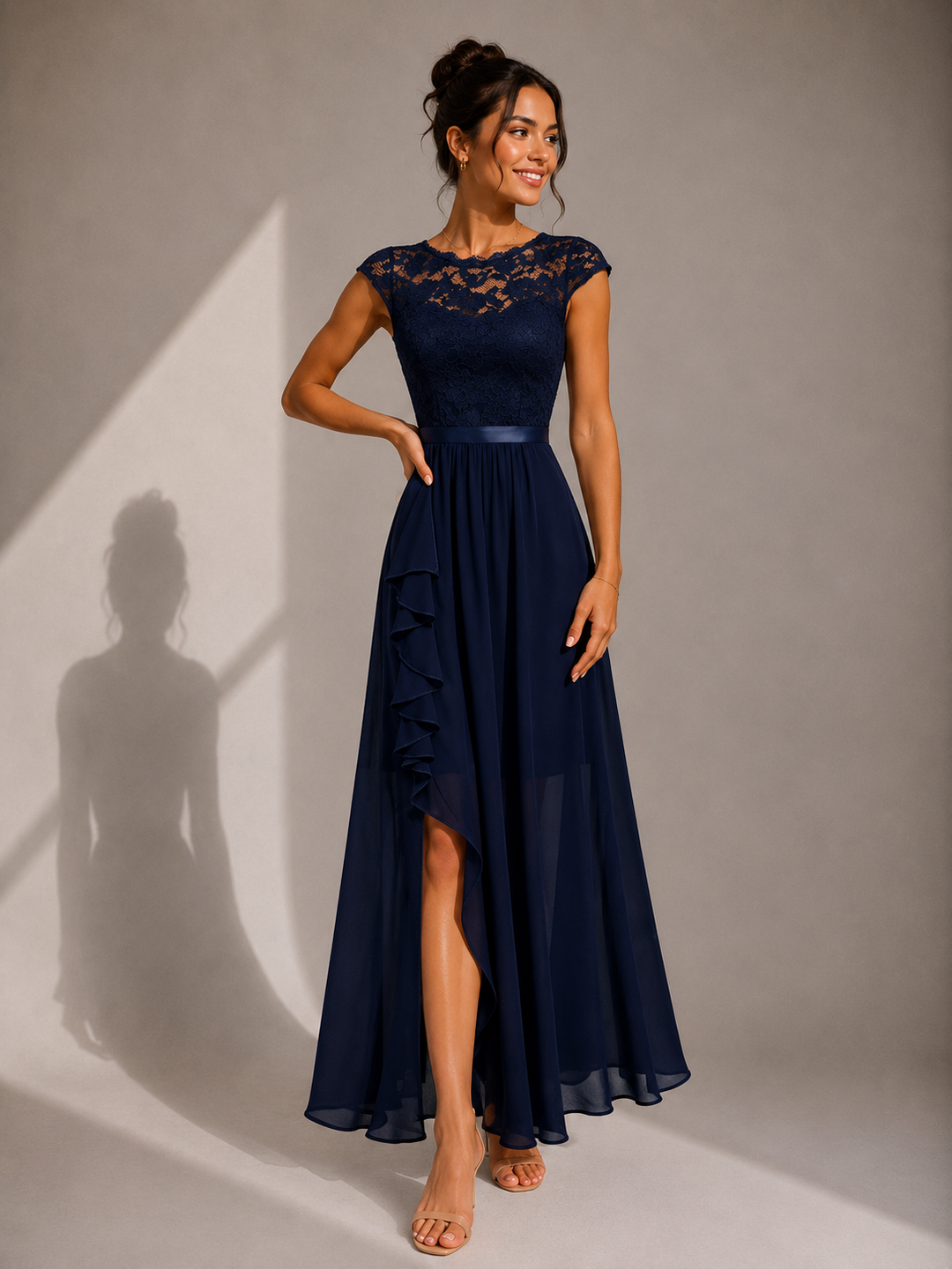 Barbara Maxi Dress styled with accessories for evening