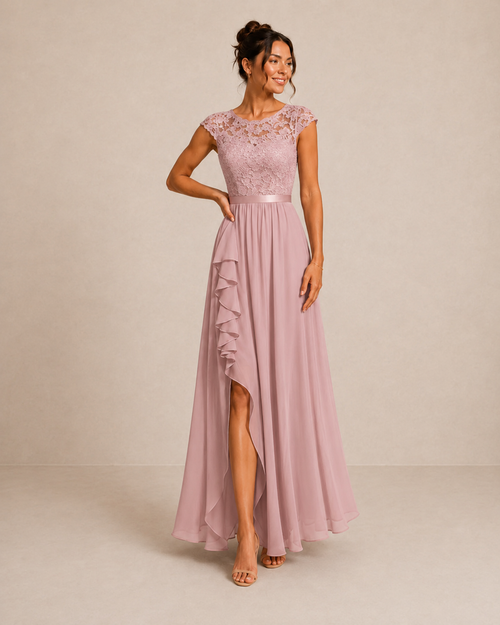Barbara Maxi Dress by W & B, front view full length