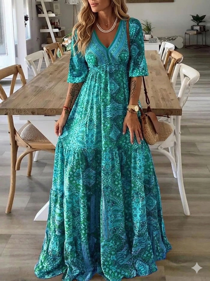 Alyssa - Floral Paisley Maxi Dress