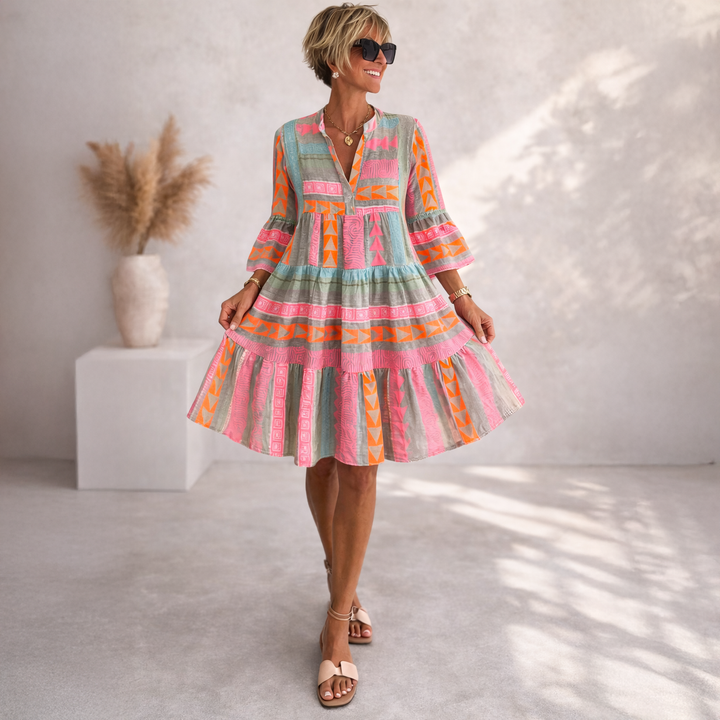 Alyssa - Flowing Print Midi Dress