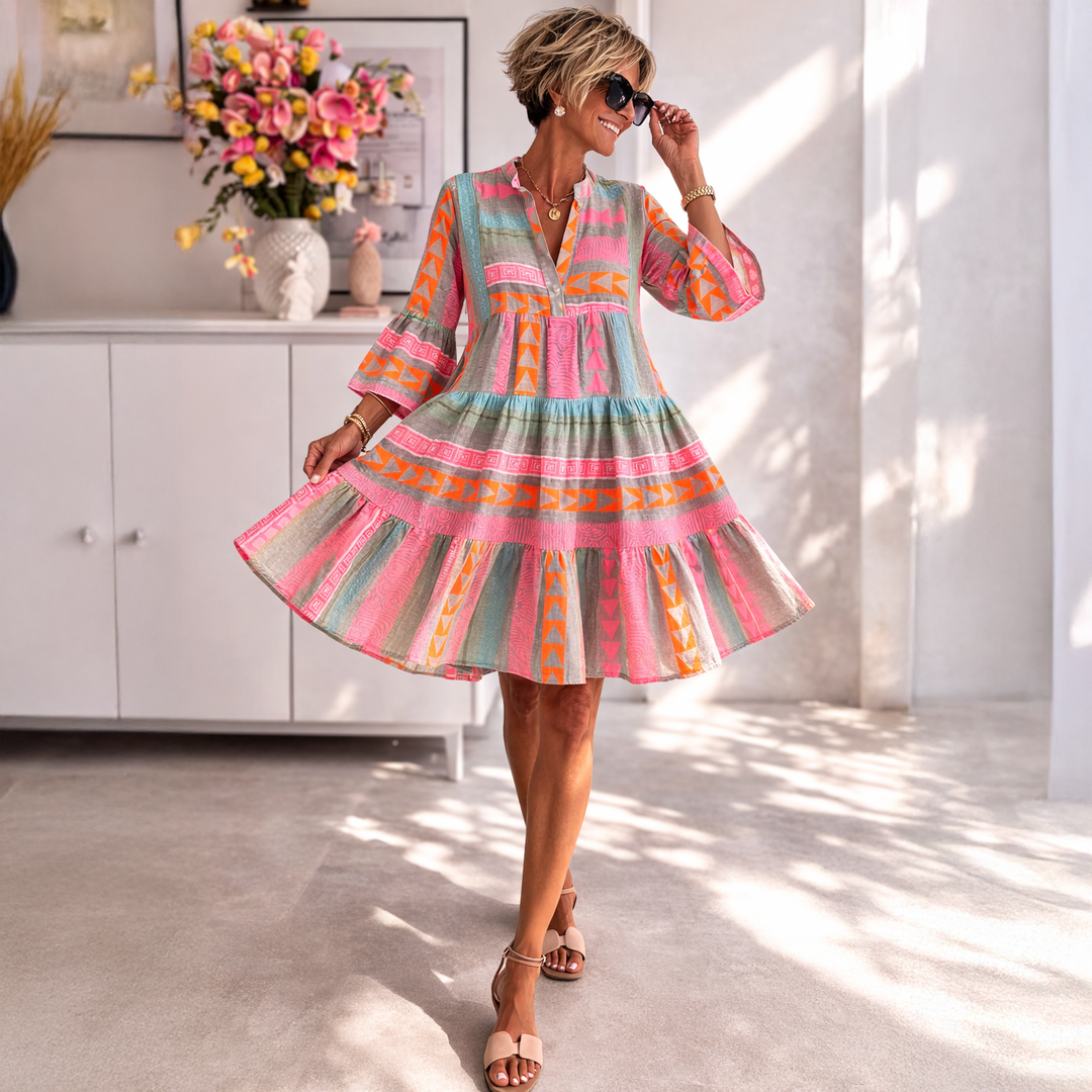 Alyssa - Flowing Print Midi Dress