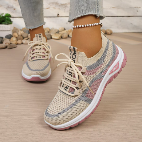 Martha sneakers in Khaki-Pink colorway