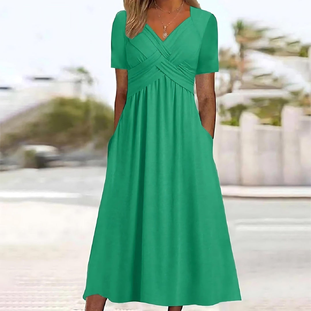 Valery - Elegant A-Line Midi Dress
