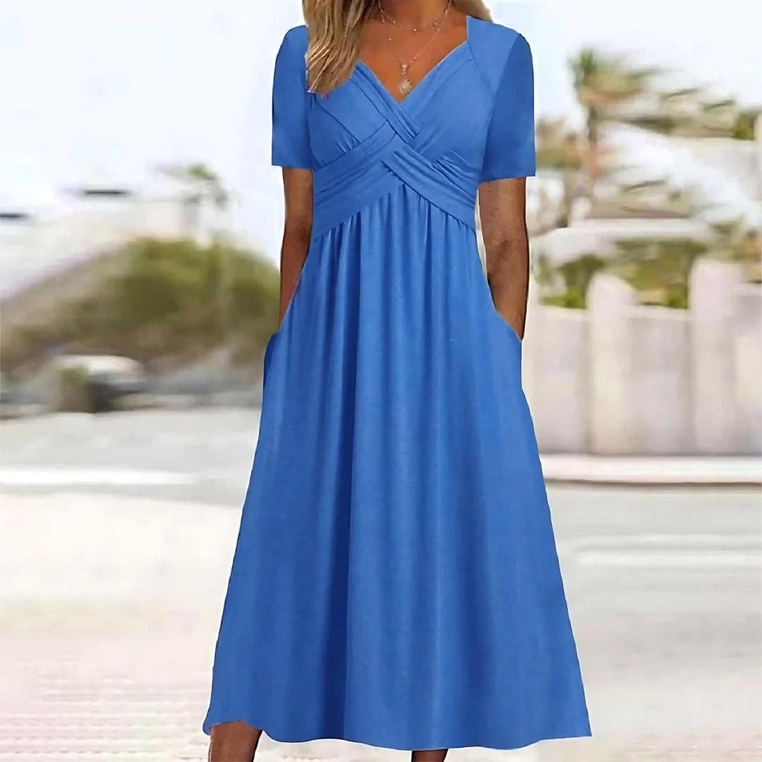 Valery - Elegant A-Line Midi Dress