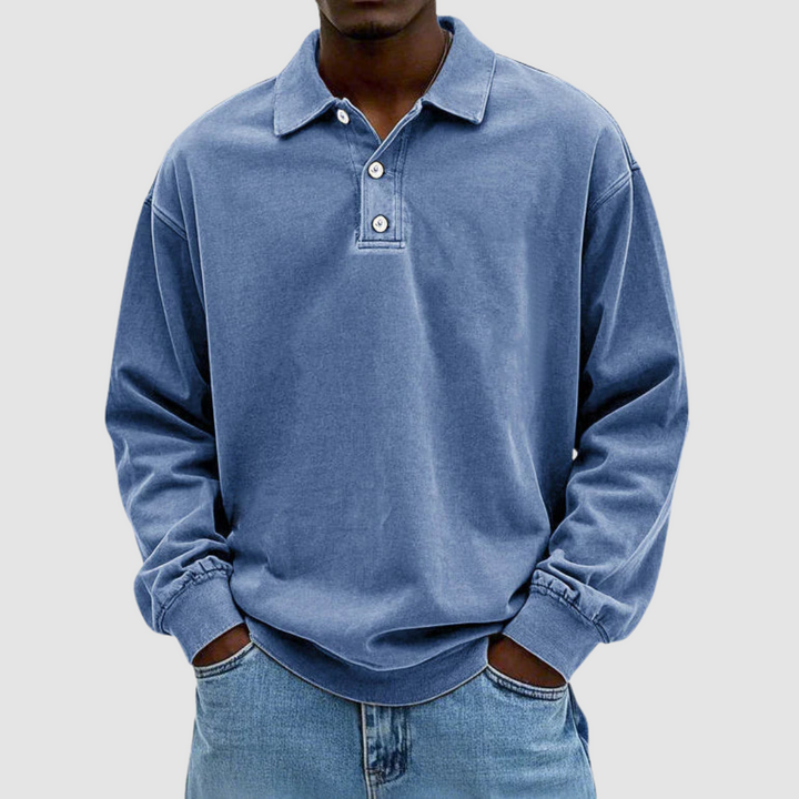 Maxime - Vintage Long Sleeve Polo Shirt