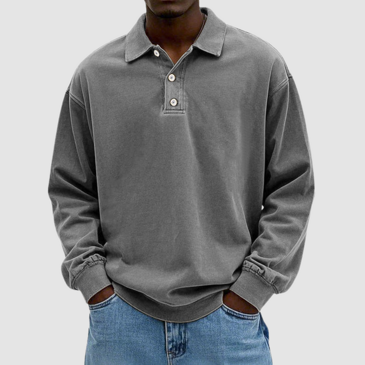Maxime - Vintage Long Sleeve Polo Shirt