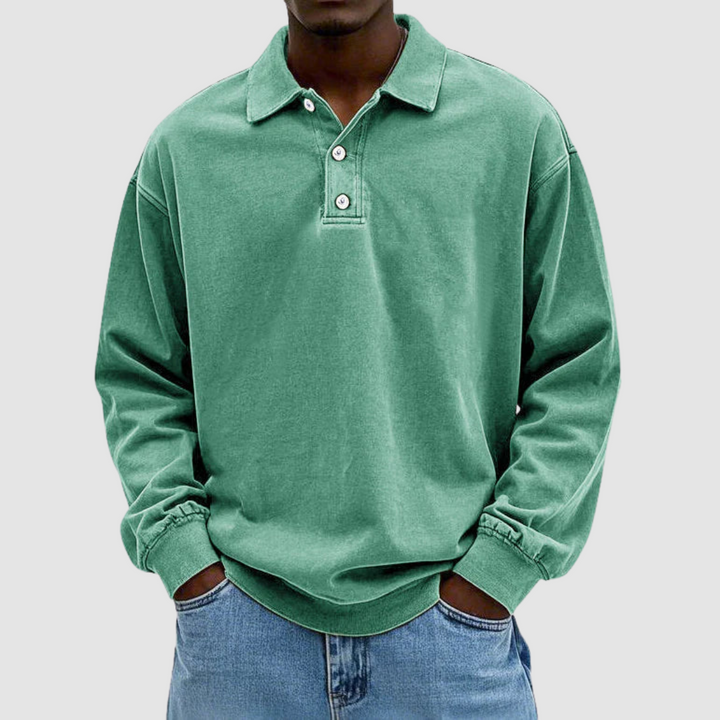 Maxime - Vintage Long Sleeve Polo Shirt