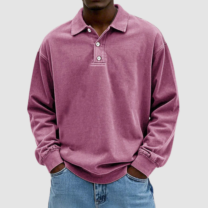 Maxime - Vintage Long Sleeve Polo Shirt