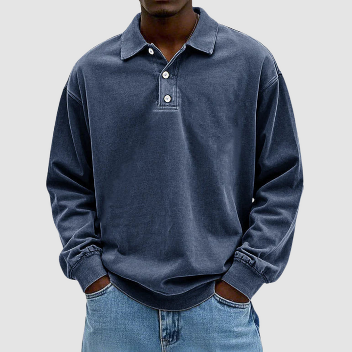 Maxime - Vintage Long Sleeve Polo Shirt