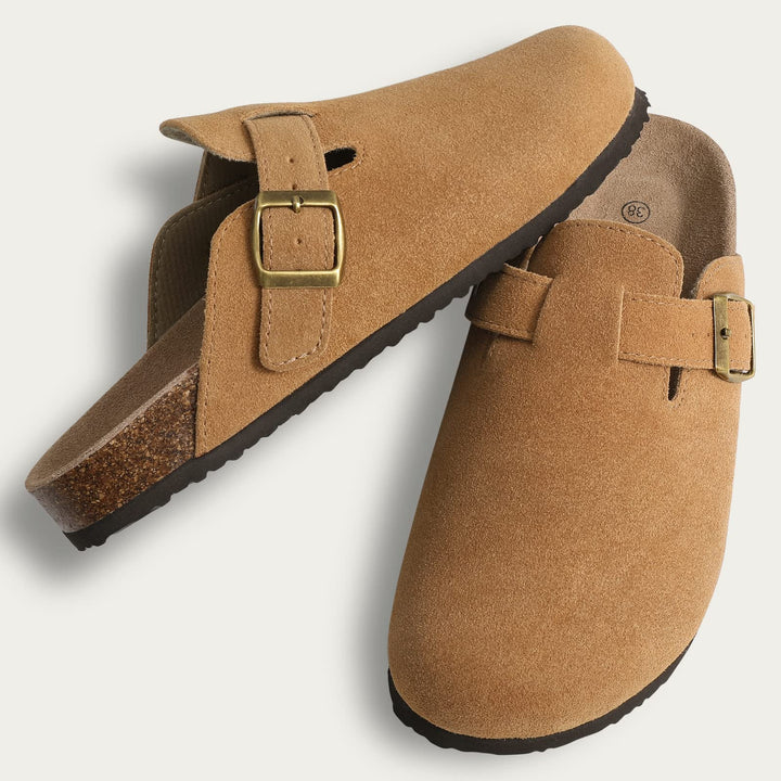 Riley suede ergonomic clogs color options