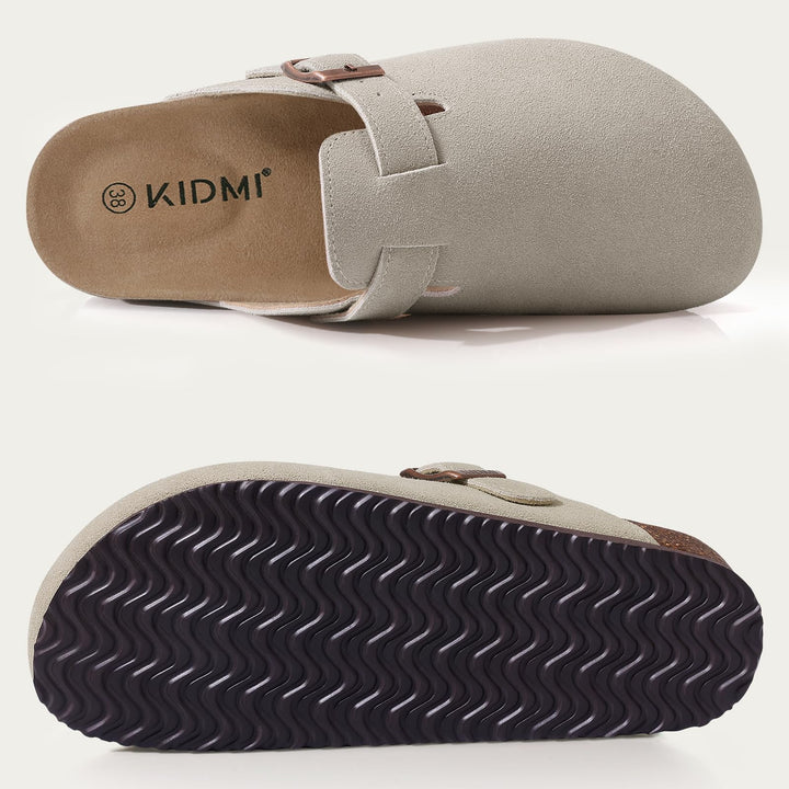Riley suede ergonomic clogs interior footbed view