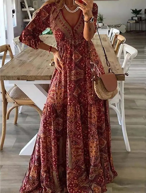 Alyssa - Floral Paisley Maxi Dress