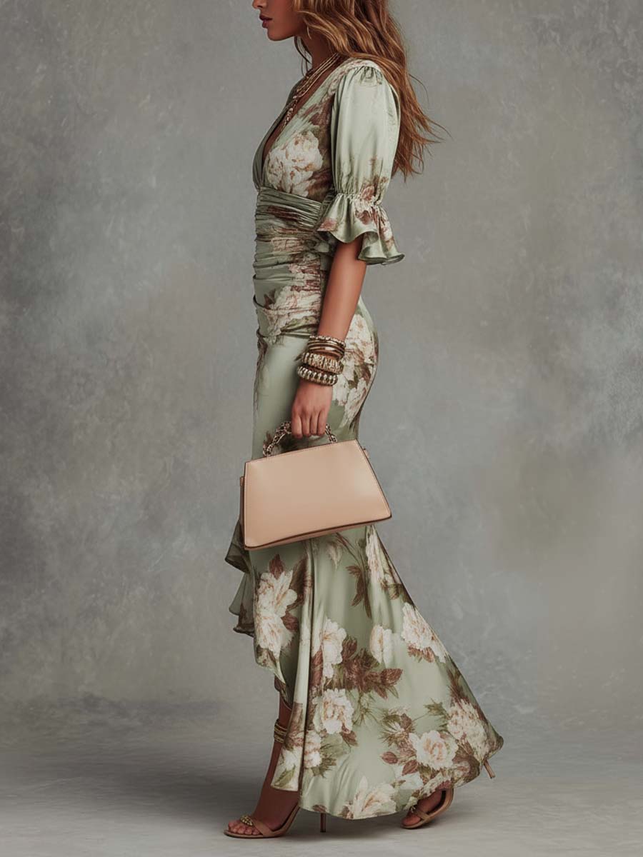 Courtney - Elegant Floral Wrap Dress