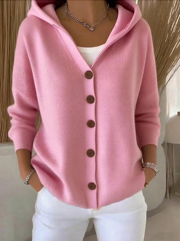 Dolores hooded cardigan in pink