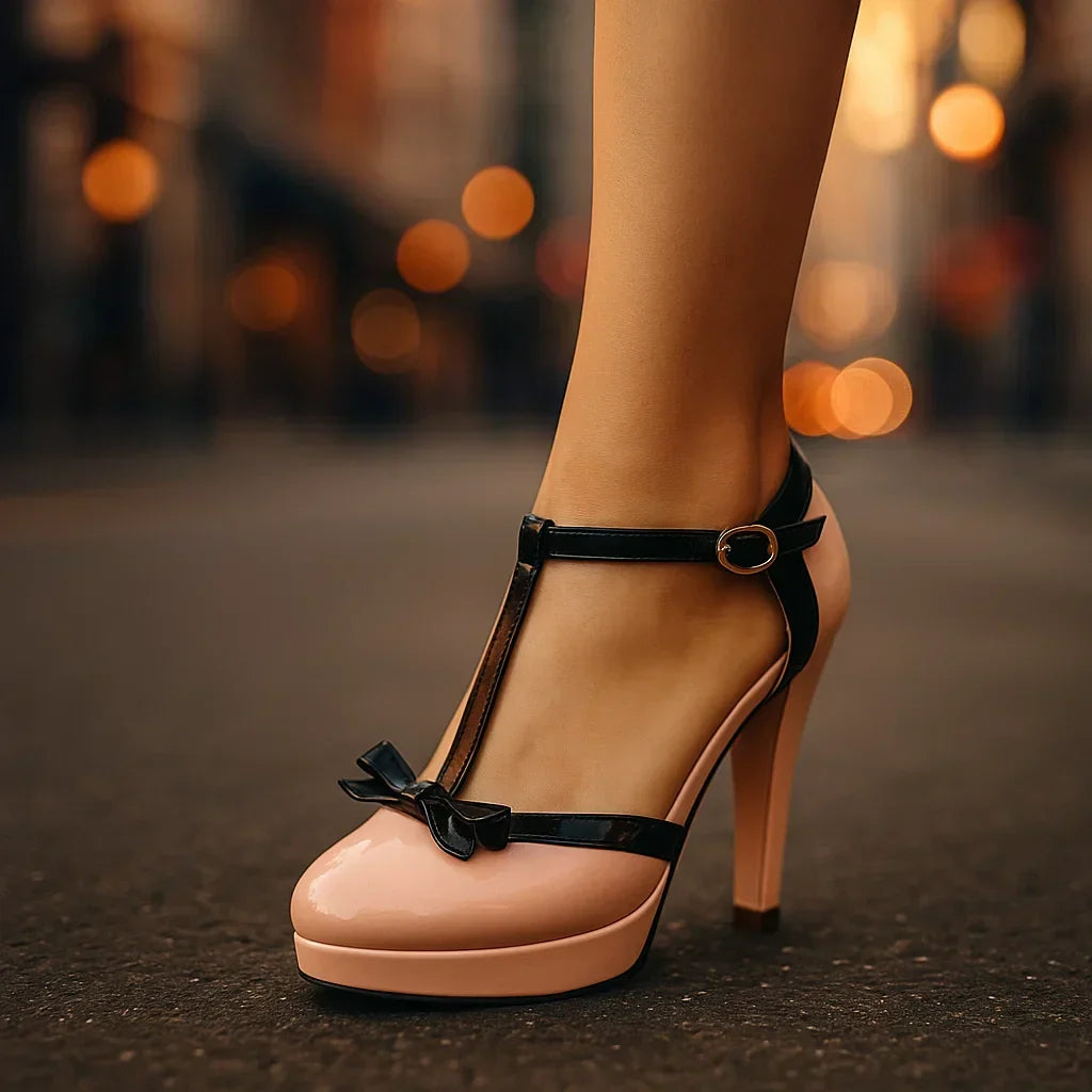 Gianna - Bow-Tie Leather Heels