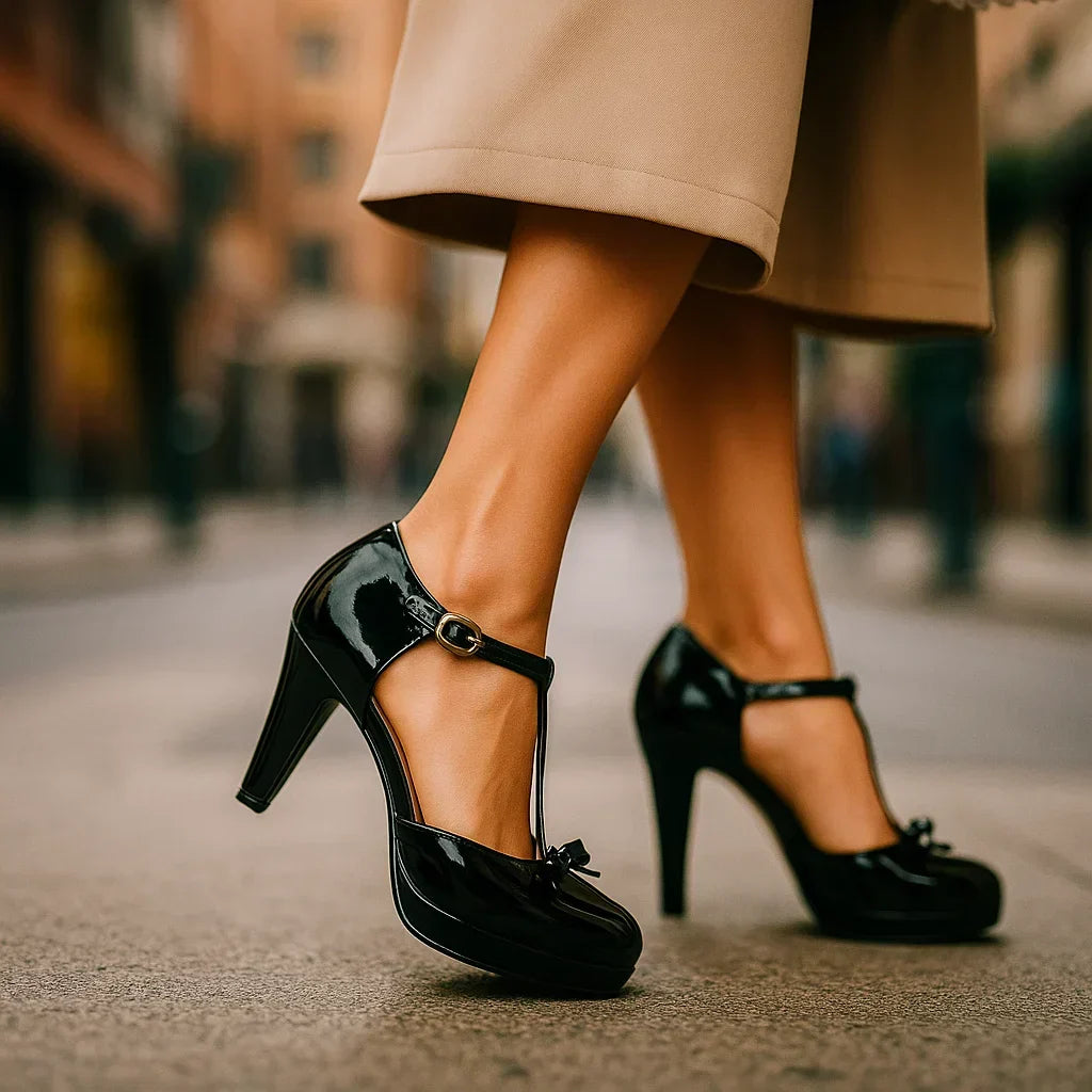 Gianna - Bow-Tie Leather Heels