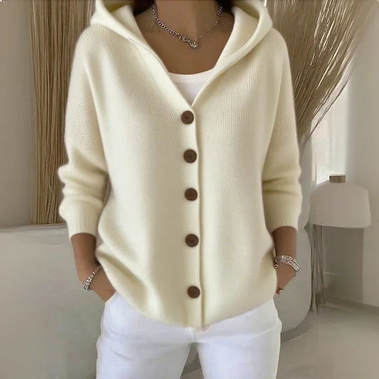 Dolores hooded cardigan in beige