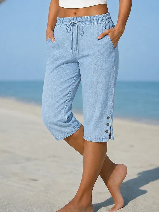 Lorraine comfort-waist capri pants, detail view