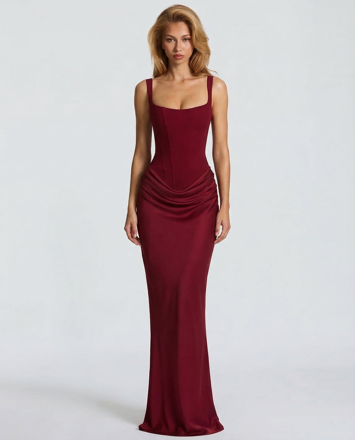 Aurora - Elegant Maxi Dress in Brown