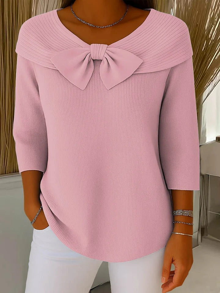 Geraldine sweater, close-up showing soft knit fabric texture