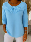 Geraldine sweater, front view showing elegant knit design