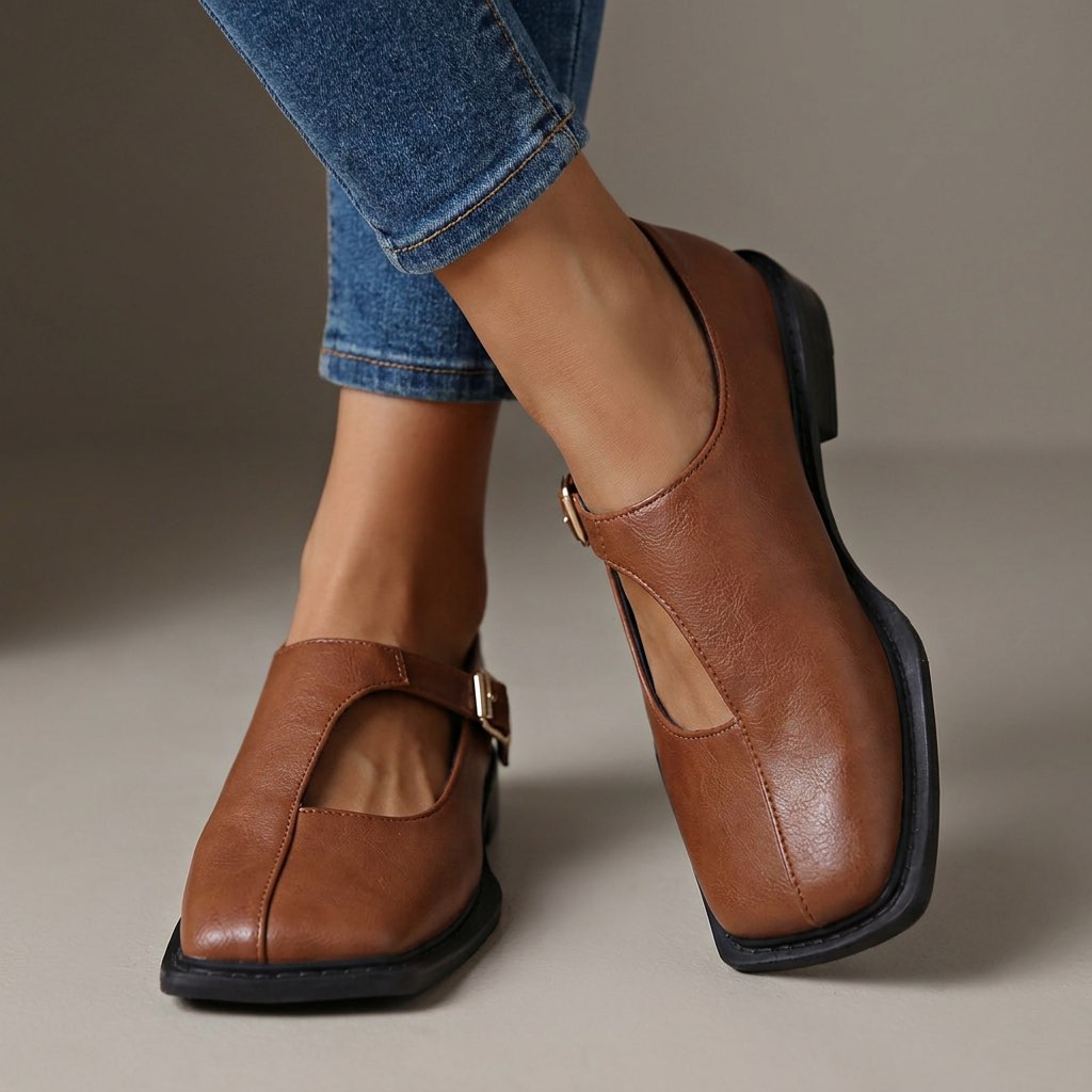 Rosalie Mary Janes styled shoe, top view highlighting the classic Mary Jane silhouette
