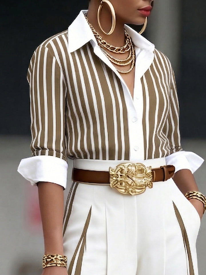 Hailey - Elegant Striped Two-Piece Set